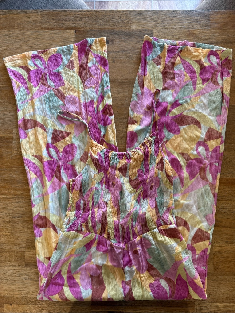 Roxy Girls Pastel Stripe One Piece Jumpsuit in Pink Yellow & Green Size L 12/14
